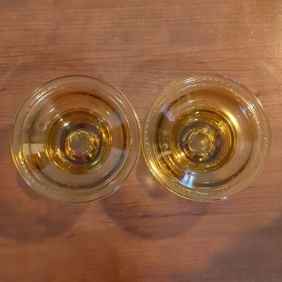 Federal Madrid Amber Glass Taper Holders - Picture 3 of 13